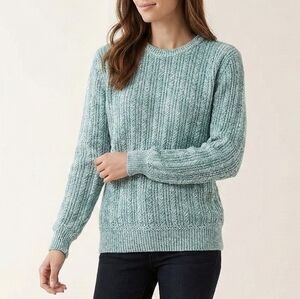 St Johns Bay Womens Vintage Teal Cotton Knit Sweatersize Large